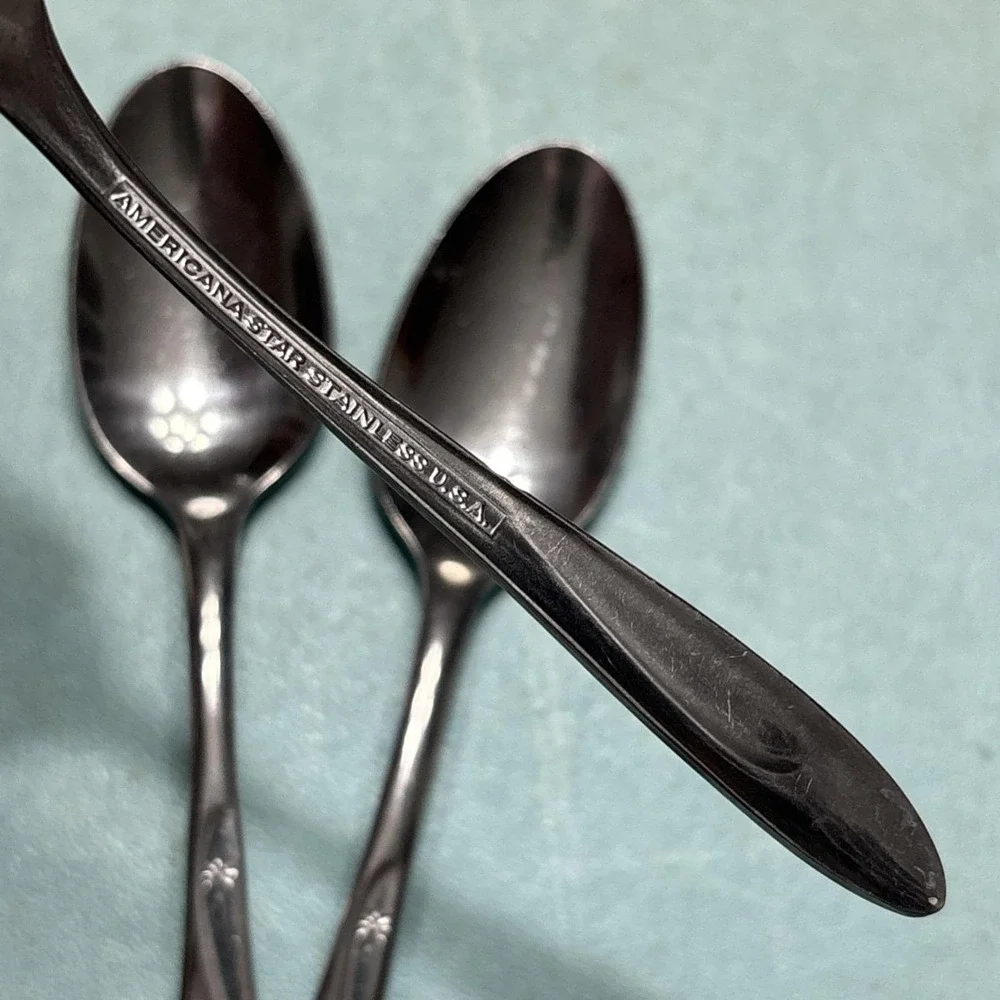 3‎ International Silver Americana Star Stainless USA TeaSpoons Flatware